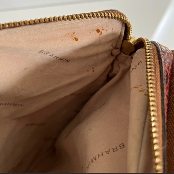 BRAHMIN Croc Embossed Leather iPad Bag 11”x9”x2” - Picture 7 of 9